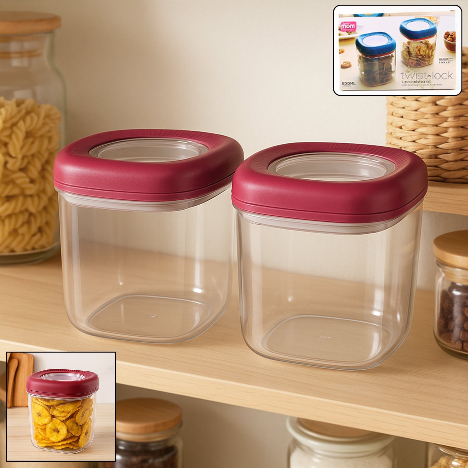 Transparent Twist Lock Kitchen Storage Container Set Transparent Twist Lock Kitchen Storage Container Set